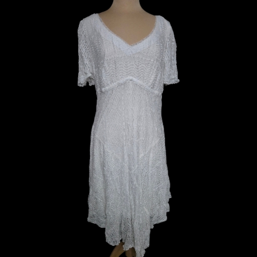 Elegant White Spring Lace Dress By Rabbit Rabbit Rabbit Sz L